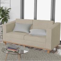 Kit Sofá 2 Lugares E 2 Poltronas Europa Corano Doce Sonho Móveis Cor Bege - 1