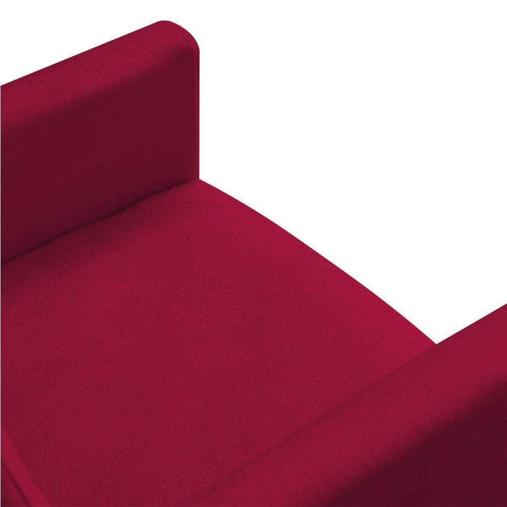 Kit 2 Poltronas Nina Suede Vermelho Pés Palito Castanho - Pallazio - 3