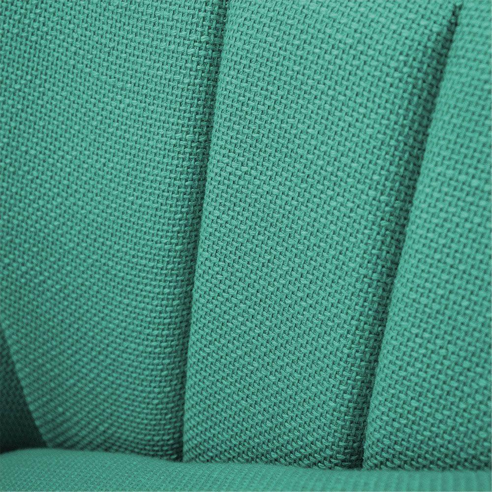 Kit 02 Poltronas Giovana Linho Pés Palito Castanho A115 Azul Pavão - 4