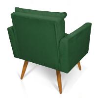 Kit 2 Poltronas Olivia Suede Verde Pés Palito Castanho - Pallazio - 3