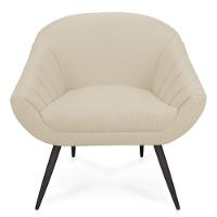 Kit 02 Poltronas Giovana Linho Grosso Bege A19 Pés Palito De Ferro - 6