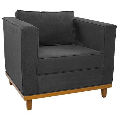 Poltrona Decorativa Europa Linho Doce Sonho Móveis Cor Chumbo