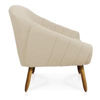 Poltrona Giovana Linho Pés Palito Castanho A19 Grosso Bege - 5