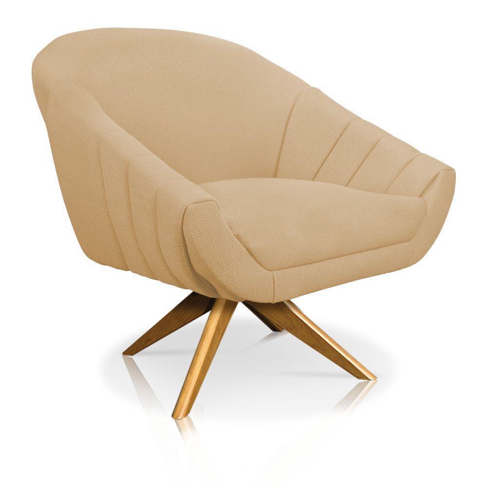 Poltrona Giratória Giovana Linho Areia A27 - 6