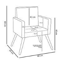 Poltrona Nina Suede Pés Palito Castanho - Pallazio Cor Vermelho - 2