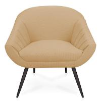 Poltrona Giovana Linho Pés Palito De Ferro A27 Areia - 1