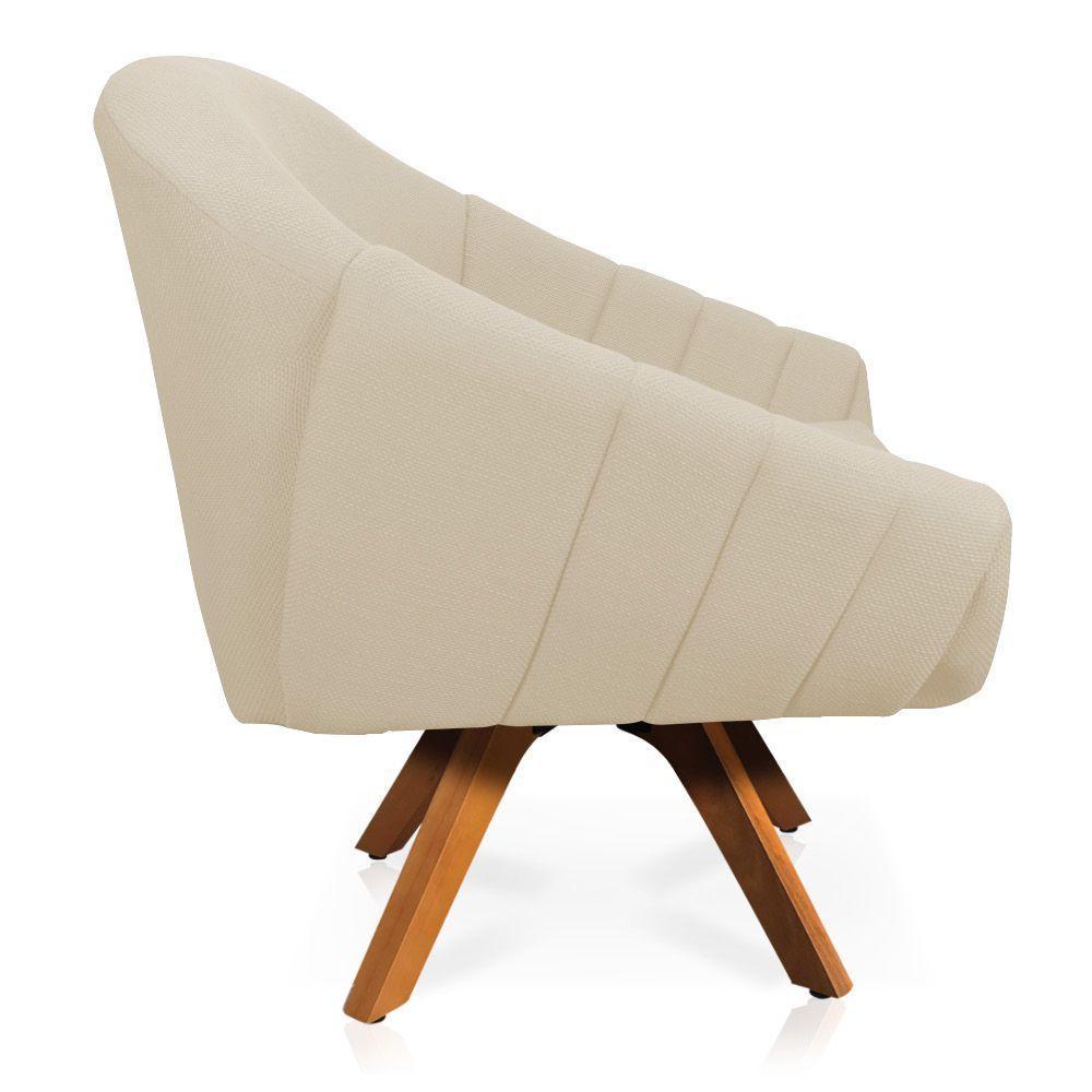 Poltrona Giratória Giovana Linho Mm30 A19 Grosso Bege - 5