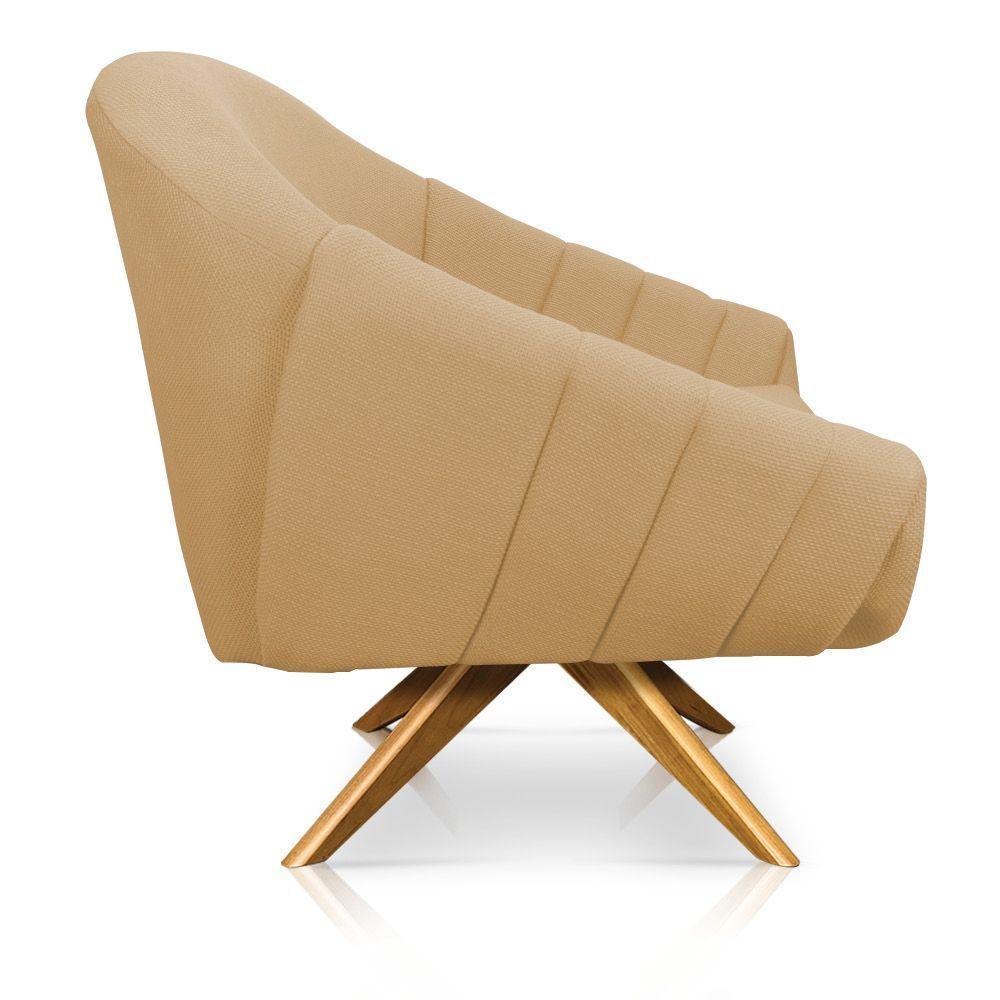 Poltrona Giratória Giovana Linho A27 Areia - 5