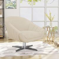 Poltrona Giratória Giovana Linho Base Cromada A19 Grosso Bege - 7