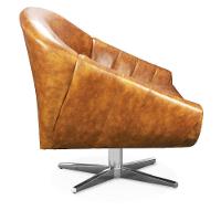 Poltrona Giratória Giovana Corano Nozes Base Cromada - 3