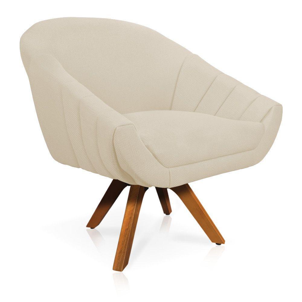 Poltrona Giratória Giovana Linho Grosso Bege A19 - 6