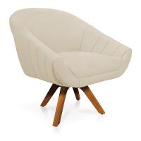 Poltrona Giratória Giovana Linho Grosso Bege A19 - 6