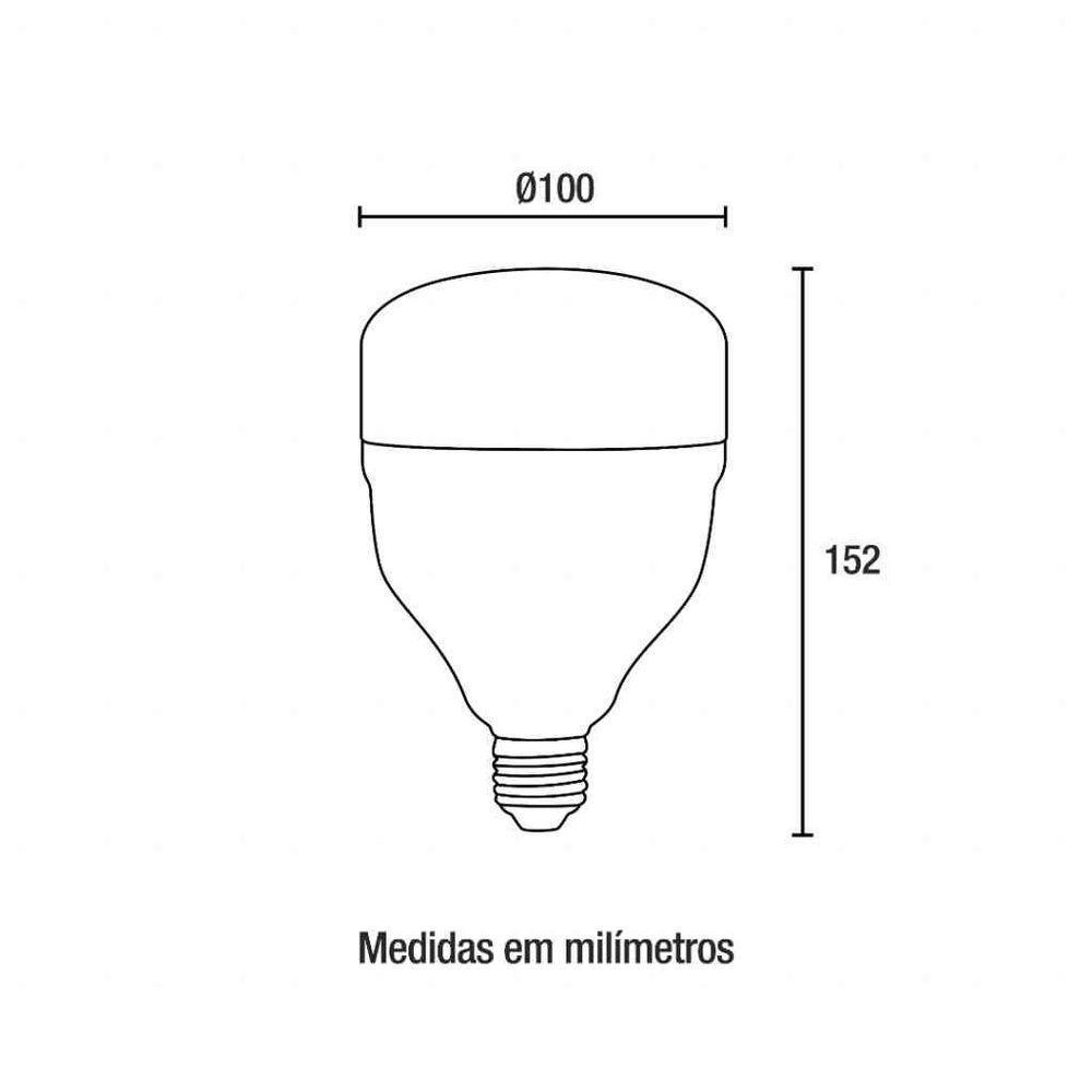 10 Lâmpadas Led 40W T100 6500K Branco-Frio - 2