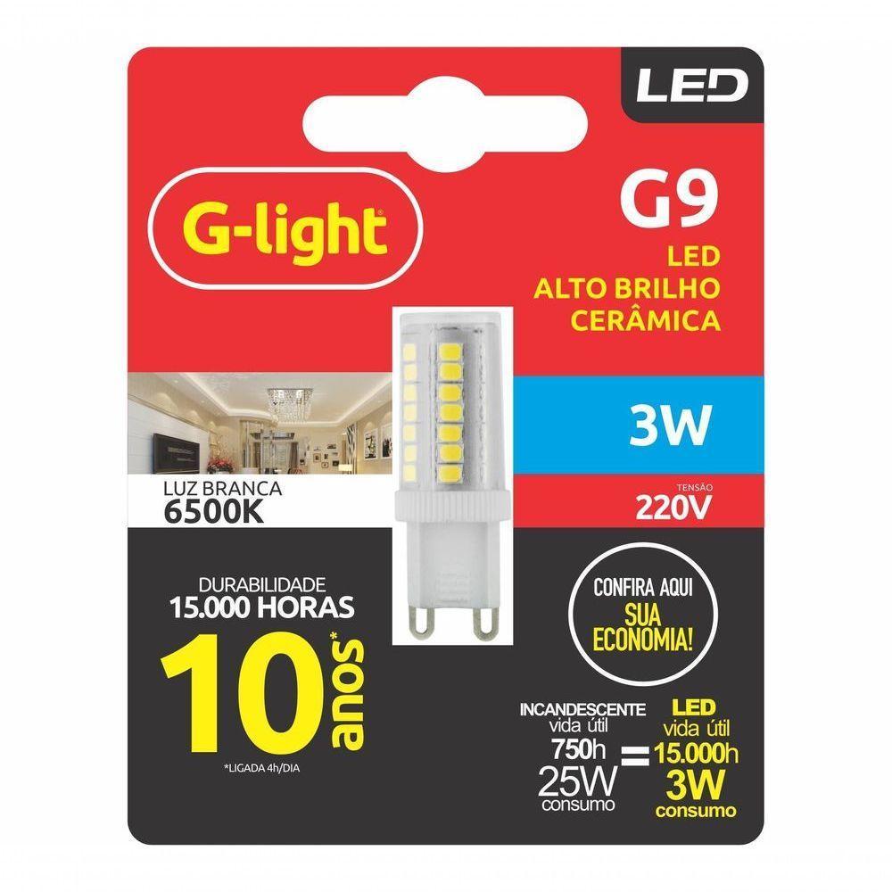 Lâmpada Led G9 Cerâmica 3W 6500K 220V Branco-Frio G-Light - 1