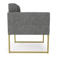 Kit 1 Sofá Namoradeira E 2 Poltronas Elisa Linho Grafite A26 Base Metálica Industrial Dourada - 3