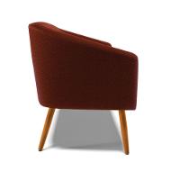 Kit 1 Sofá Namoradeira E 2 Poltronas Stella Bouclê Pés Palito Castanho D'rossi Cor Terra - 8