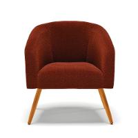 Kit 1 Sofá Namoradeira E 2 Poltronas Stella Bouclê Pés Palito Castanho D'rossi Cor Terra - 9