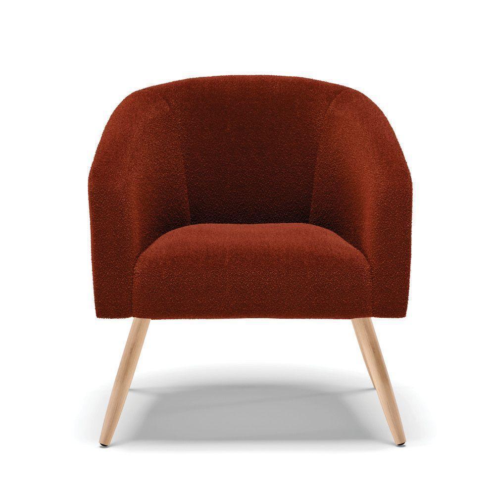 Kit 1 Sofá Namoradeira E 2 Poltronas Stella Bouclê Terra Pés Palito Natural D'rossi - 3