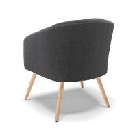 Kit 1 Sofá Namoradeira E 2 Poltronas Stella Bouclê Pés Palito Natural D'rossi Cor Grafite - 2