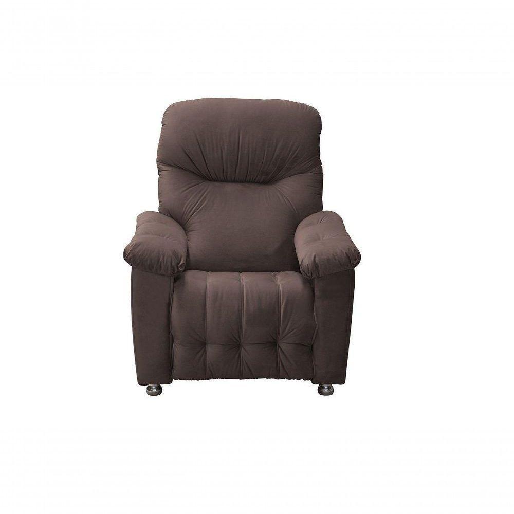 Poltrona Do Papai Reclinável Virtus - Veludo Marrom Escuro - 1