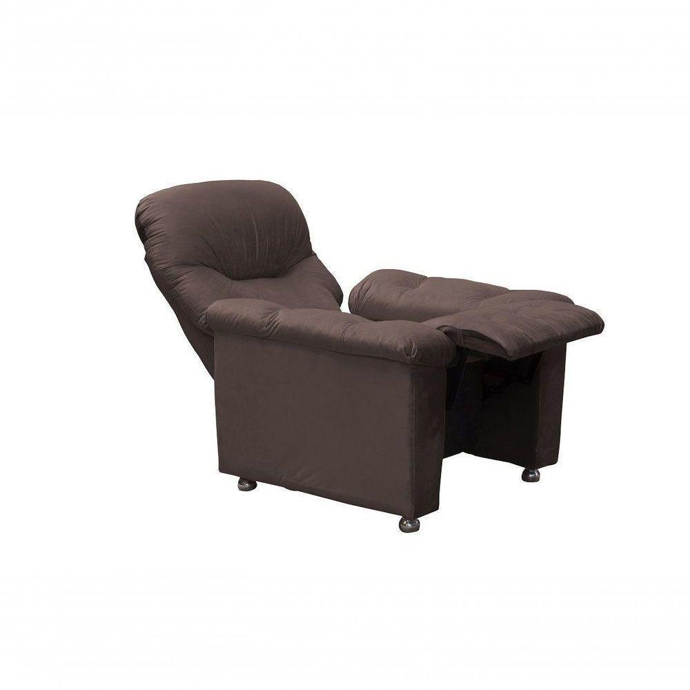 Poltrona Do Papai Reclinável Virtus - Veludo Marrom Escuro - 3