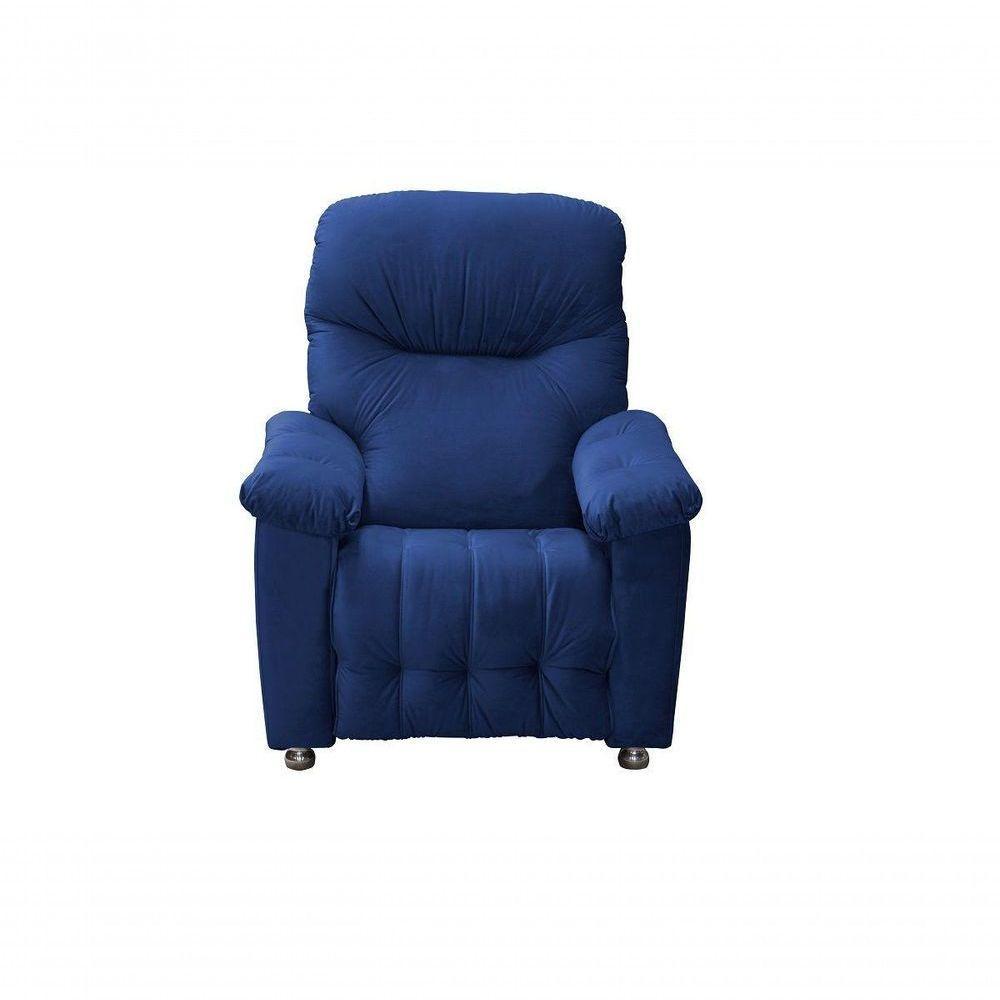 Poltrona Do Papai Reclinável Virtus - Veludo Azul Marinho - 1