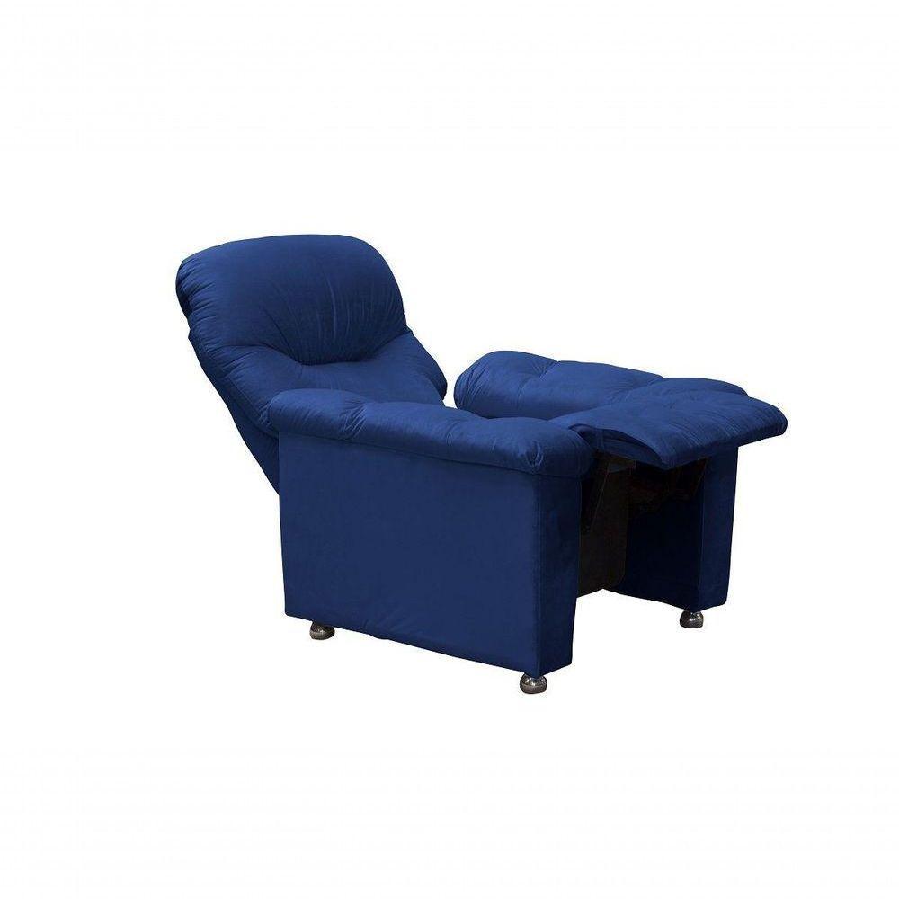 Poltrona Do Papai Reclinável Virtus - Veludo Azul Marinho - 3