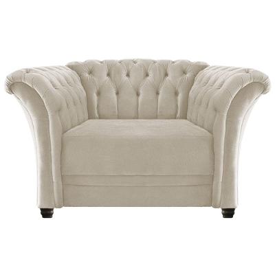Poltrona Decorativa Chesterfield Sofia Suede Bege