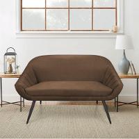 Kit 01 Namoradeira 02 Lugares e 01 Poltrona Giovana Suede Marrom de Ferro - 8