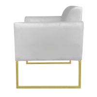 Kit 02 Poltronas Marisa Base Industrial Metálica Dourado - 3