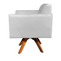 Kit 02 Poltronas Giratória Marisa Suede Base Madeira - 8