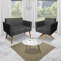 Kit 01 Namoradeira 02 Poltronas Marisa Preto - 17