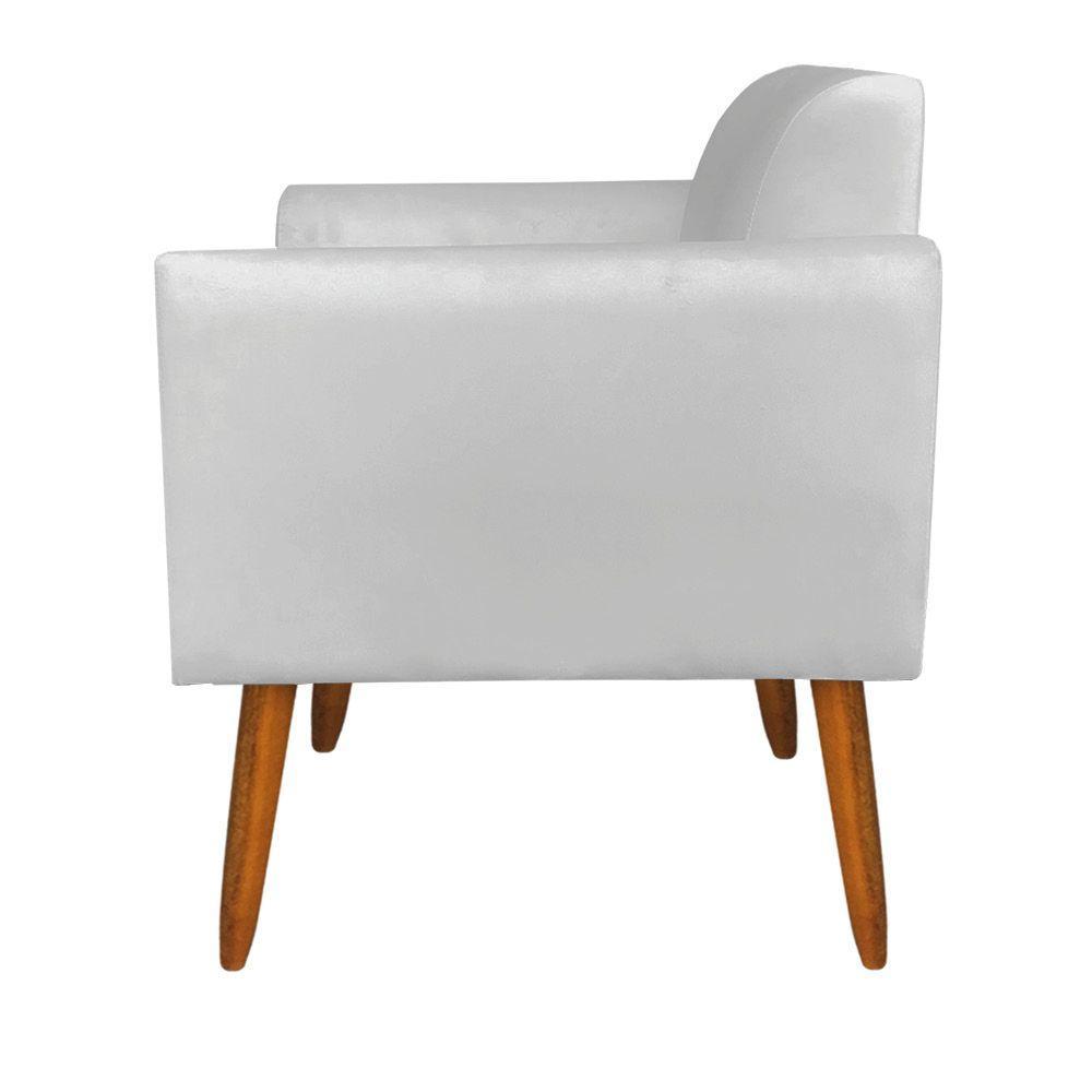Poltrona Marisa Suede Pés Palito Castanho D'rossi Cor Cinza - 3