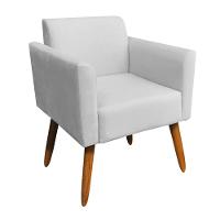 Poltrona Marisa Suede Pés Palito Castanho D'rossi Cor Cinza - 5