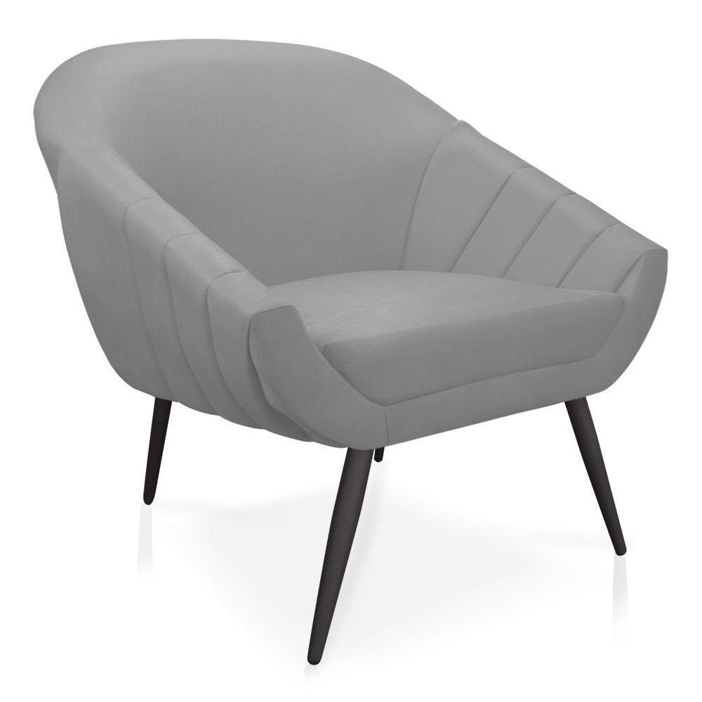 Kit 01 Namoradeira 02 Lugares e 01 Poltrona Giovana Suede Cinza de Ferro - 5