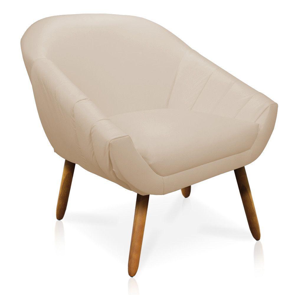 Kit 02 Poltronas Giovana Corino Bege Castanho - 1