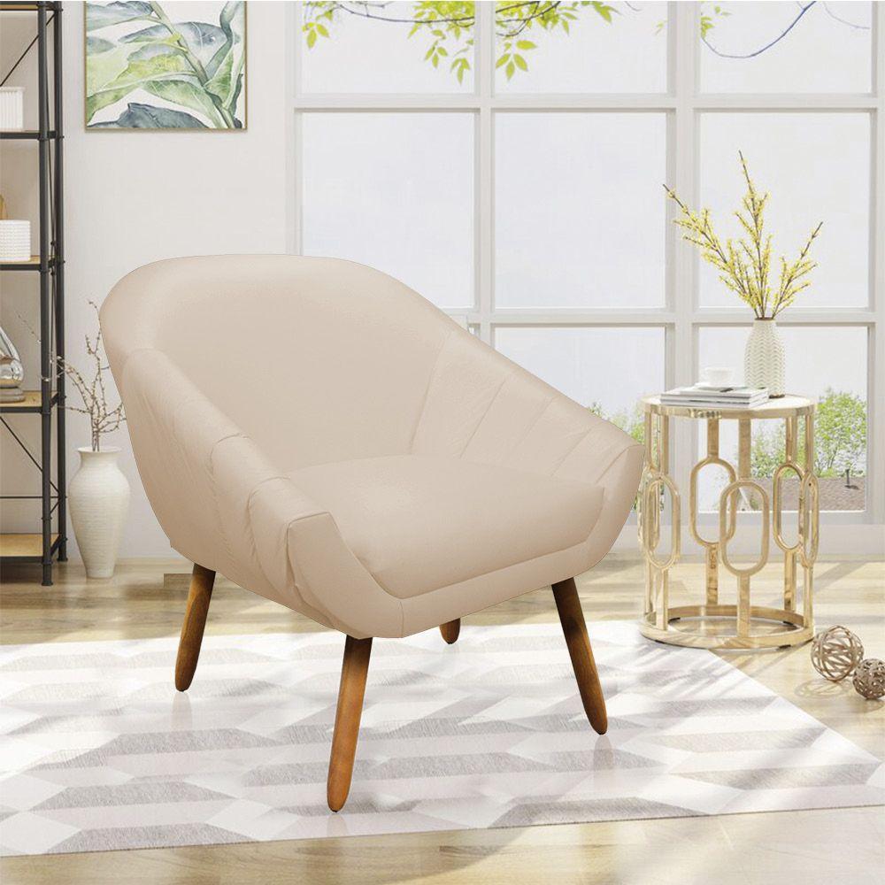 Kit 02 Poltronas Giovana Corino Bege Castanho - 4