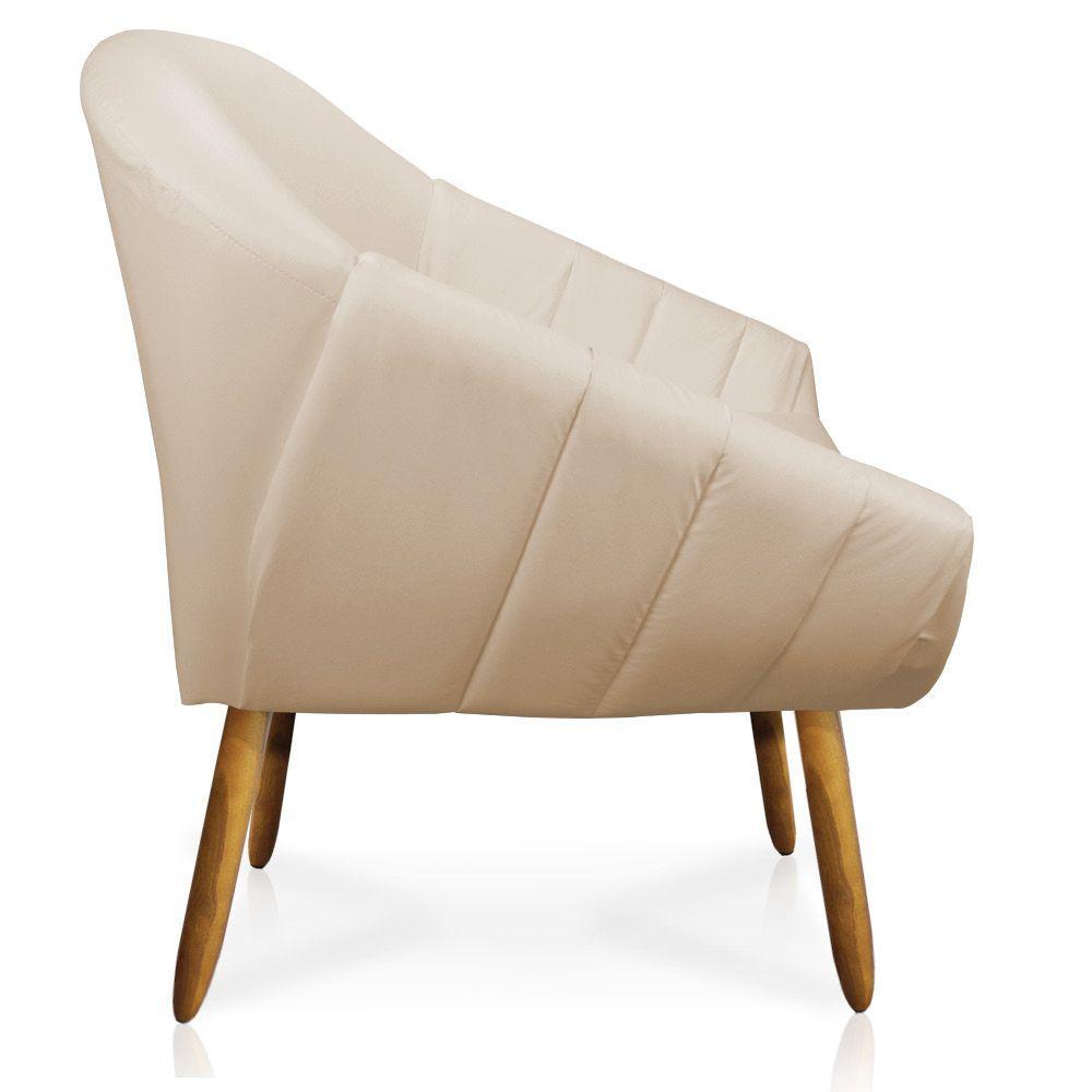 Kit 02 Poltronas Giovana Corino Bege Castanho - 5