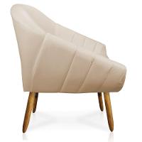 Kit 02 Poltronas Giovana Corino Bege Castanho - 5