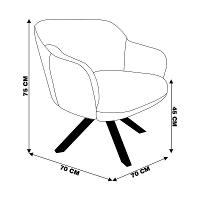 Kit 2 Poltronas Kitana Pés Chocolate Giratório Veludo Marrom - 4