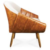 Poltrona Giovana Corano Nozes Com Linho Grosso Bege A19 Castanho - 2