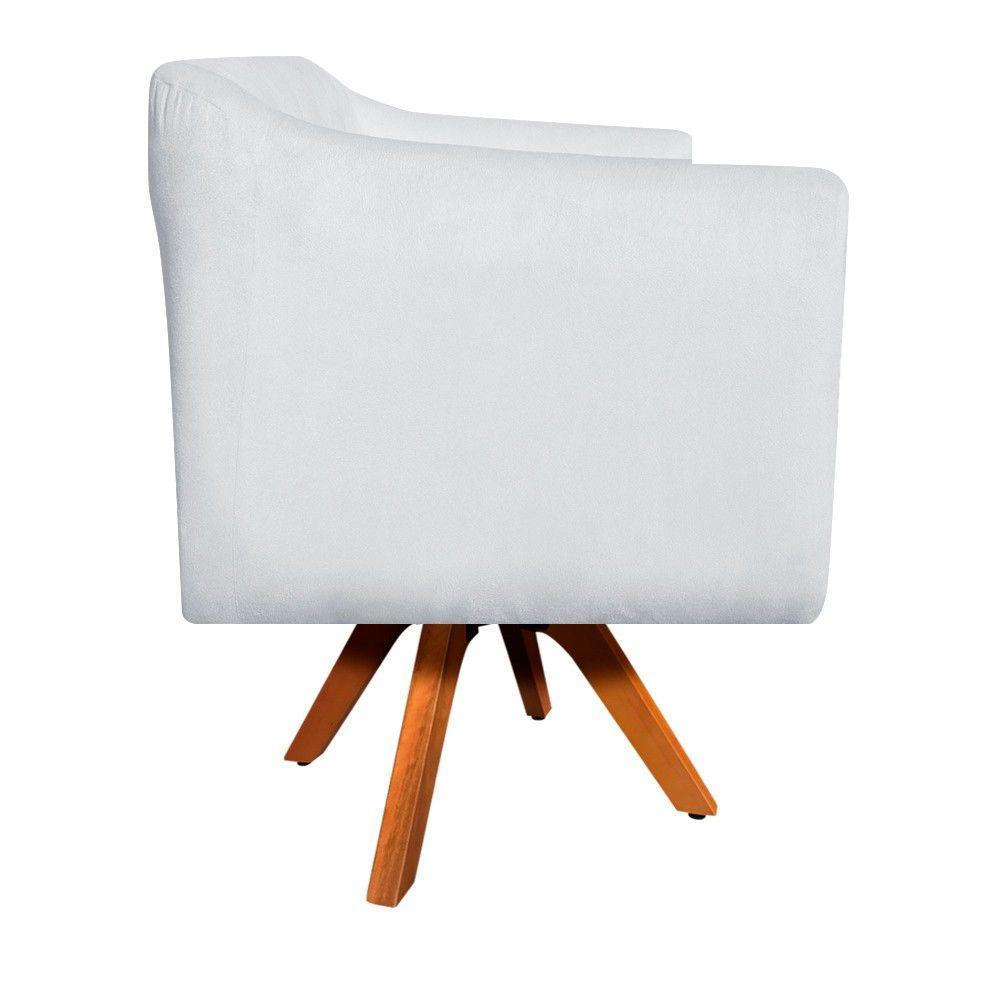 Kit 02 Poltronas Giratória Julia Strass Base Madeira - 3