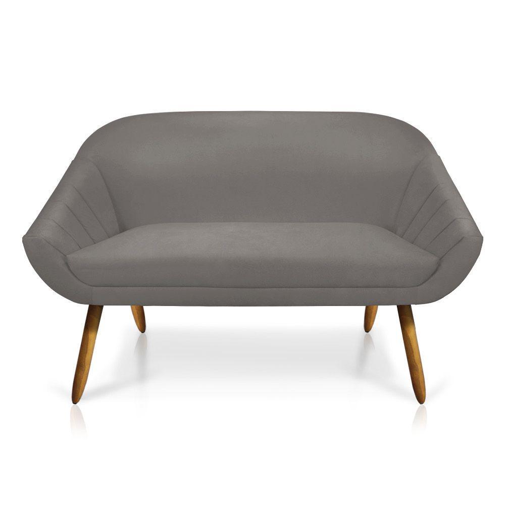 Kit 1 Namoradeira 2 Lugares 1 Poltrona Giovana Suede Pés Palito - 3