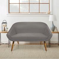 Kit 1 Namoradeira 2 Lugares 1 Poltrona Giovana Suede Pés Palito - 2