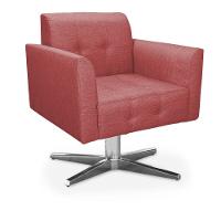 Kit 02 Poltronas Giratória Elisa Linho Base Estrela Cromado - 3