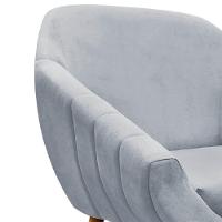 Poltrona Giovana Suede Cinza PéS Palito Castanho D'Rossi - 4