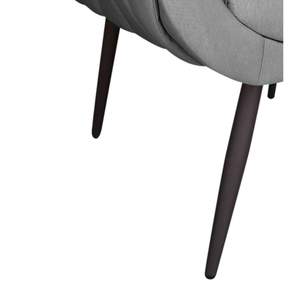 Poltrona Giovana Linho Grafite A26 Pés Palito De Ferro - 4