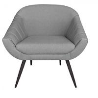 Poltrona Giovana Linho Grafite A26 Pés Palito De Ferro - 1