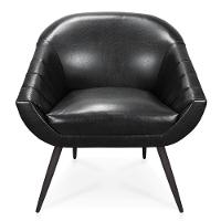 Poltrona Giovana Corano Preto Pés Palito De Ferro - 1