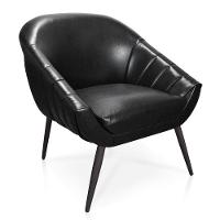 Poltrona Giovana Corano Preto Pés Palito De Ferro - 3